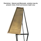 Table console Aurelia 122 cm, plateau en bronze antique martelé artisanalement, structure en fer noir de style industriel