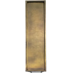 Table console Aurelia 122 cm, plateau en bronze antique martelé artisanalement, structure en fer noir de style industriel