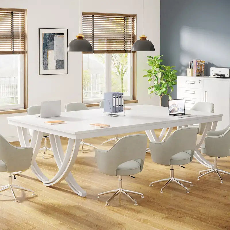 Table de conférence de 1,98 m (6,5 pi) pour 6 à 8 personnes, table de séminaire rectangulaire de 1,98 m (78 po) de long