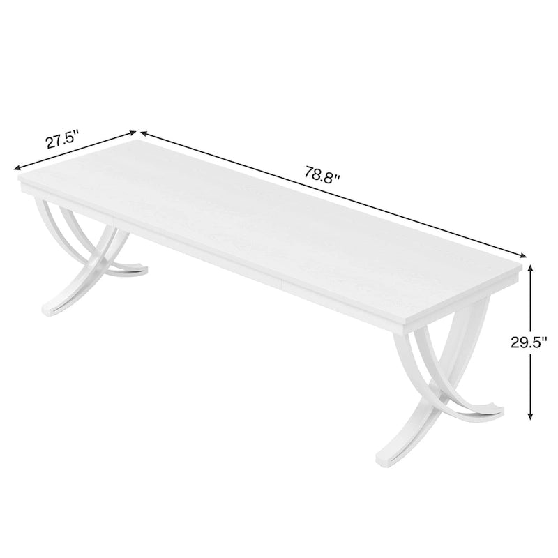 Table de conférence de 1,98 m (6,5 pi) pour 6 à 8 personnes, table de séminaire rectangulaire de 1,98 m (78 po) de long