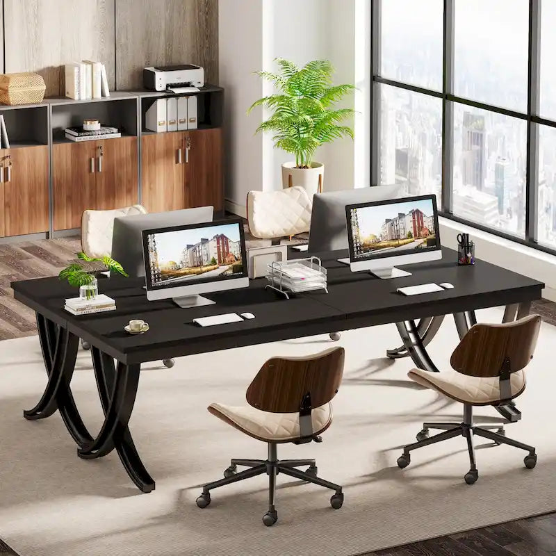 Table de conférence de 1,98 m (6,5 pi) pour 6 à 8 personnes, table de séminaire rectangulaire de 1,98 m (78 po) de long