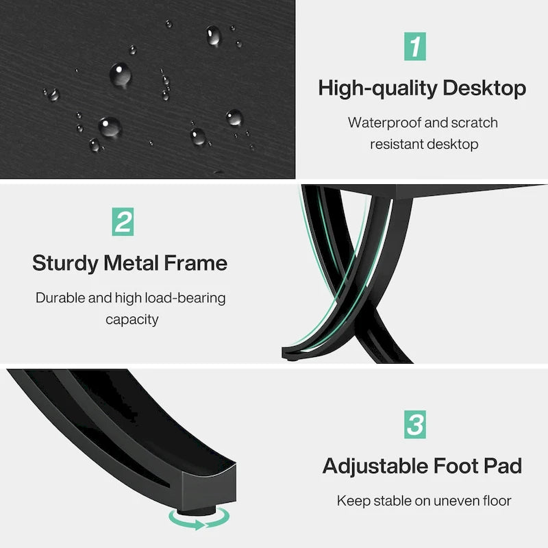 Table de conférence de 1,98 m (6,5 pi) pour 6 à 8 personnes, table de séminaire rectangulaire de 1,98 m (78 po) de long