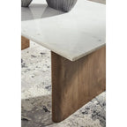 Table basse Signature Design by Ashley Isanti, marron clair/blanche - 122 cm (L) x 66 cm (P) x 43 cm (H)
