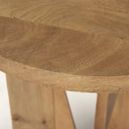 Table d'appoint ronde Mattius en bois massif brun clair