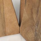 Table d'appoint ronde Mattius en bois massif brun clair