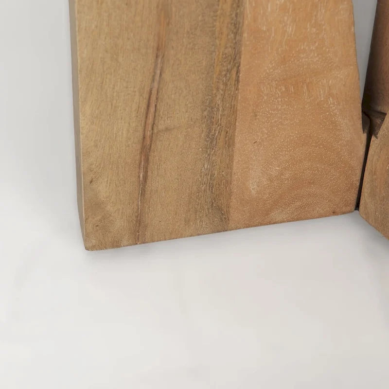 Table d'appoint ronde Mattius en bois massif brun clair