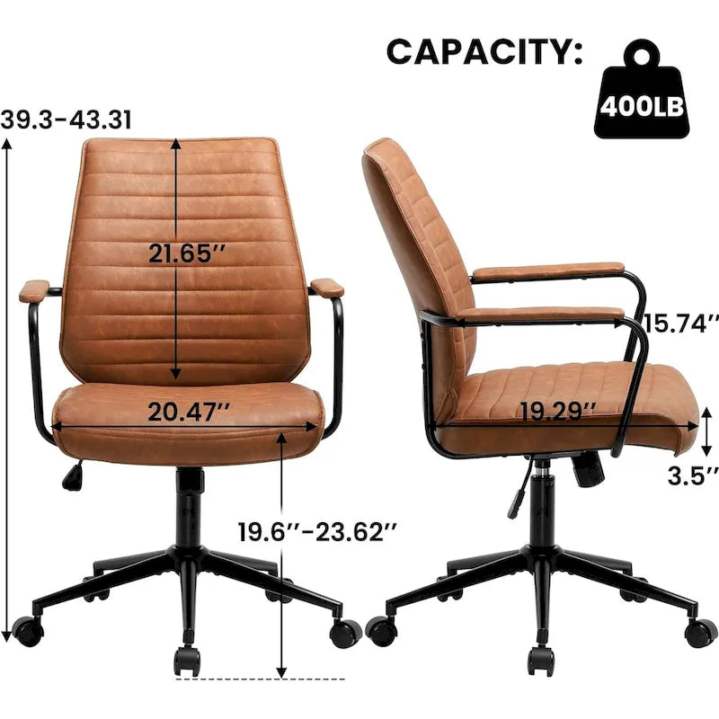 Chaise de bureau, chaise d'ordinateur, chaise de bureau à domicile de style milieu du siècle