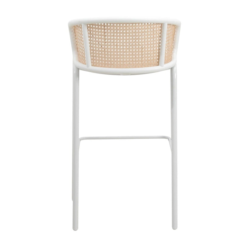 Tabouret de bar LeisureMod Ervilla avec structure en acier thermolaqué blanc, lot de 2 - 37