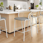 Tabouret de bar LeisureMod Ervilla avec structure en acier thermolaqué blanc, lot de 2 - 37