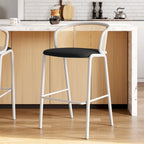Tabouret de bar LeisureMod Ervilla avec structure en acier thermolaqué blanc, lot de 2 - 37