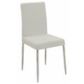 Contemporary Dining Side Chair, White, Set of 4 - 38.5 H x 17 W x 19.8 L Inches
