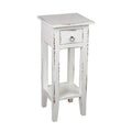Solid Distressed Narrow Side Table - 25.75 - Washed White