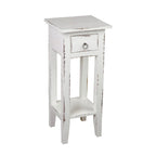 Solid Distressed Narrow Side Table - 25.75 - Washed White