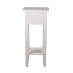 Table d'appoint étroite en bois massif vieilli - 65,4 cm - Blanc délavé
