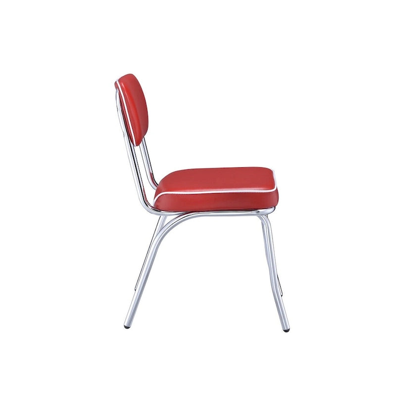 Chaises de salle à manger rétro en cuir métallisé, lot de 2 - 82,5 cm (H) x 53,3 cm (l) x 43,2 cm (P)