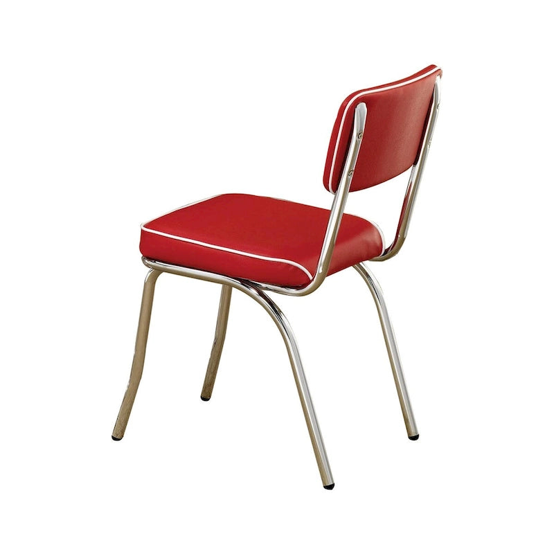 Chaises de salle à manger rétro en cuir métallisé, lot de 2 - 82,5 cm (H) x 53,3 cm (l) x 43,2 cm (P)