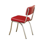 Chaises de salle à manger rétro en cuir métallisé, lot de 2 - 82,5 cm (H) x 53,3 cm (l) x 43,2 cm (P)