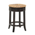 24 Brown and Beige Counter Stool with Swivel Rush Seat