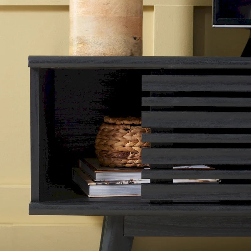 Meuble TV multimédia SAFAVIEH Teela en noyer, 150 cm (59 pouces) - 150 cm (59 po) L x 38 cm (15 po) l x 48 cm (19 po) H