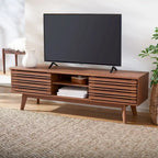SAFAVIEH Teela Walnut 59-inch Storage Media TV Stand - 59 W x 15 L x 19 H - 59Wx15Dx19H