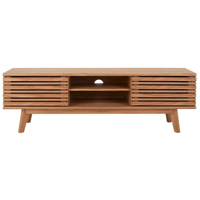 Meuble TV multimédia SAFAVIEH Teela en noyer, 150 cm (59 pouces) - 150 cm (59 po) L x 38 cm (15 po) l x 48 cm (19 po) H