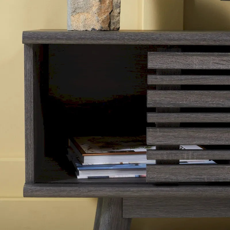 Meuble TV multimédia SAFAVIEH Teela en noyer, 150 cm (59 pouces) - 150 cm (59 po) L x 38 cm (15 po) l x 48 cm (19 po) H