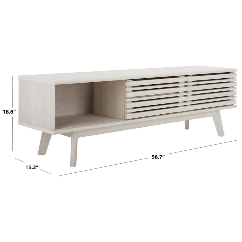 Meuble TV multimédia SAFAVIEH Teela en noyer, 150 cm (59 pouces) - 150 cm (59 po) L x 38 cm (15 po) l x 48 cm (19 po) H