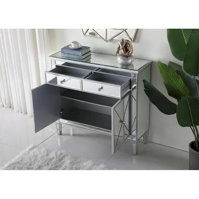 Meuble d'appoint à deux portes avec miroir