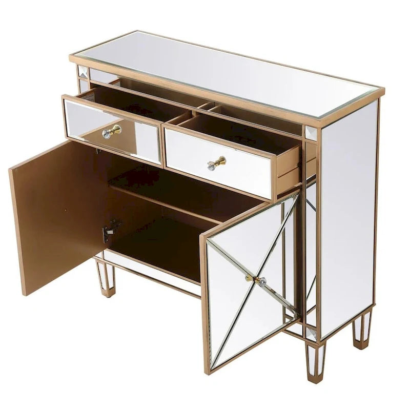 Meuble d'appoint à deux portes avec miroir