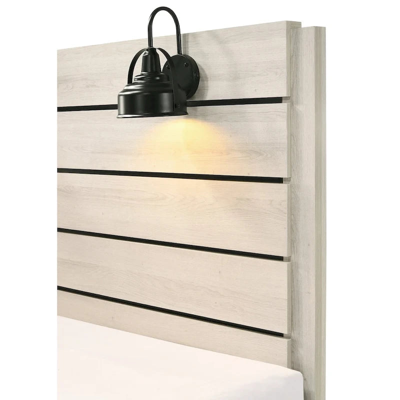 Ensemble de chambre à coucher Edyth 4 pièces avec panneaux LED blancs