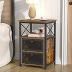 Table de chevet Javlergo avec 2 tiroirs et étagère de rangement pour chambre à coucher, petite table de chevet, table de nuit