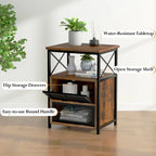 Table de chevet Javlergo avec 2 tiroirs et étagère de rangement pour chambre à coucher, petite table de chevet, table de nuit