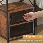 Table de chevet Javlergo avec 2 tiroirs et étagère de rangement pour chambre à coucher, petite table de chevet, table de nuit