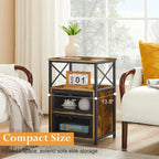 Table de chevet Javlergo avec 2 tiroirs et étagère de rangement pour chambre à coucher, petite table de chevet, table de nuit