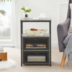 Table de chevet Javlergo avec 2 tiroirs et étagère de rangement pour chambre à coucher, petite table de chevet, table de nuit