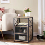 Table de chevet Javlergo avec 2 tiroirs et étagère de rangement pour chambre à coucher, petite table de chevet, table de nuit