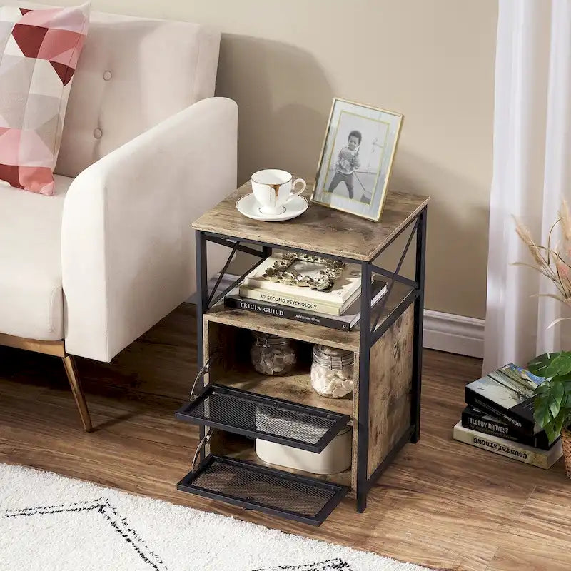 Table de chevet Javlergo avec 2 tiroirs et étagère de rangement pour chambre à coucher, petite table de chevet, table de nuit