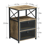 Table de chevet Javlergo avec 2 tiroirs et étagère de rangement pour chambre à coucher, petite table de chevet, table de nuit