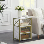 Table de chevet Javlergo avec 2 tiroirs et étagère de rangement pour chambre à coucher, petite table de chevet, table de nuit