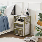 Table de chevet Javlergo avec 2 tiroirs et étagère de rangement pour chambre à coucher, petite table de chevet, table de nuit