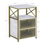 Table de chevet Javlergo avec 2 tiroirs et étagère de rangement pour chambre à coucher, petite table de chevet, table de nuit