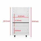 Îlot de cuisine mobile à 4 niveaux avec étagère à épices et roulettes verrouillables, design simple.