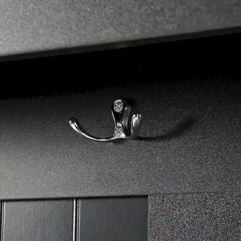 Banc d'entrée 5 en 1 avec portes à volets, porte-manteau, coussin et 4 crochets robustes, meuble d'entrée de 120 cm de large avec banc de rangement