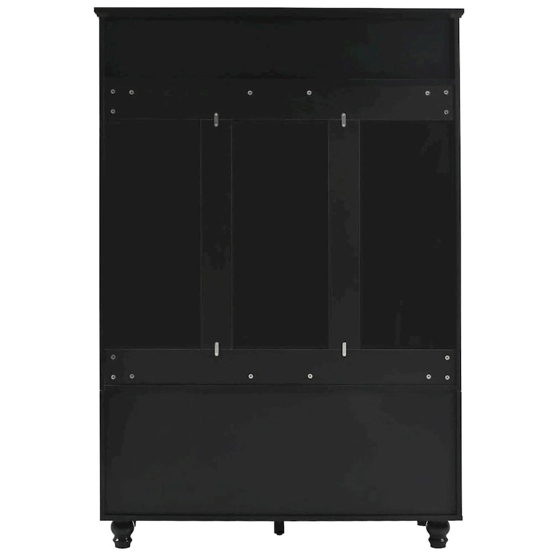 Banc d'entrée 5 en 1 avec portes à volets, porte-manteau, coussin et 4 crochets robustes, meuble d'entrée de 120 cm de large avec banc de rangement