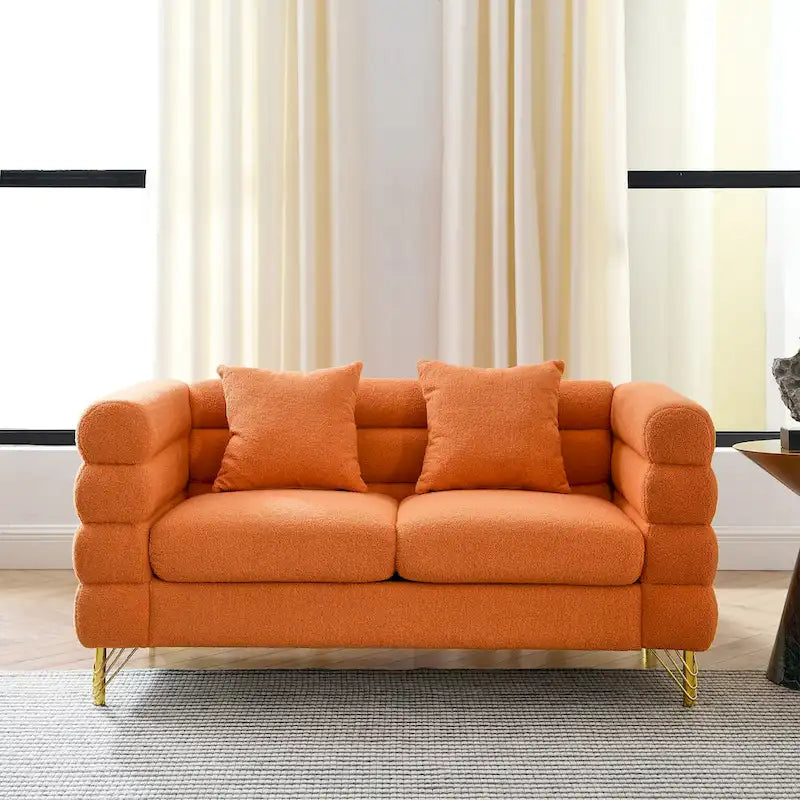 Canapé deux places surdimensionné, assise profonde, avec 2 coussins