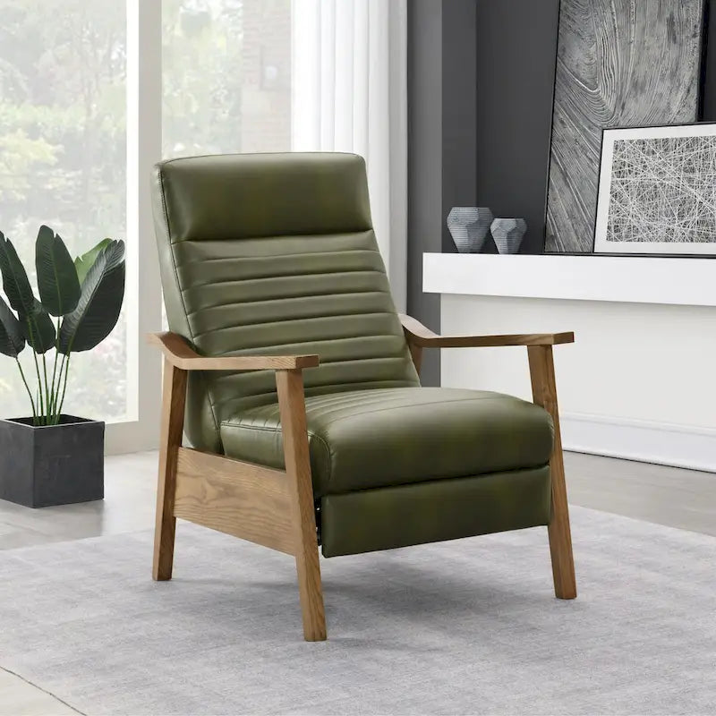 Fauteuil inclinable Armando à accoudoirs en bois de Greyson Living