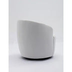 Fauteuil pivotant en velours avec anneau métallique à revêtement en poudre noir