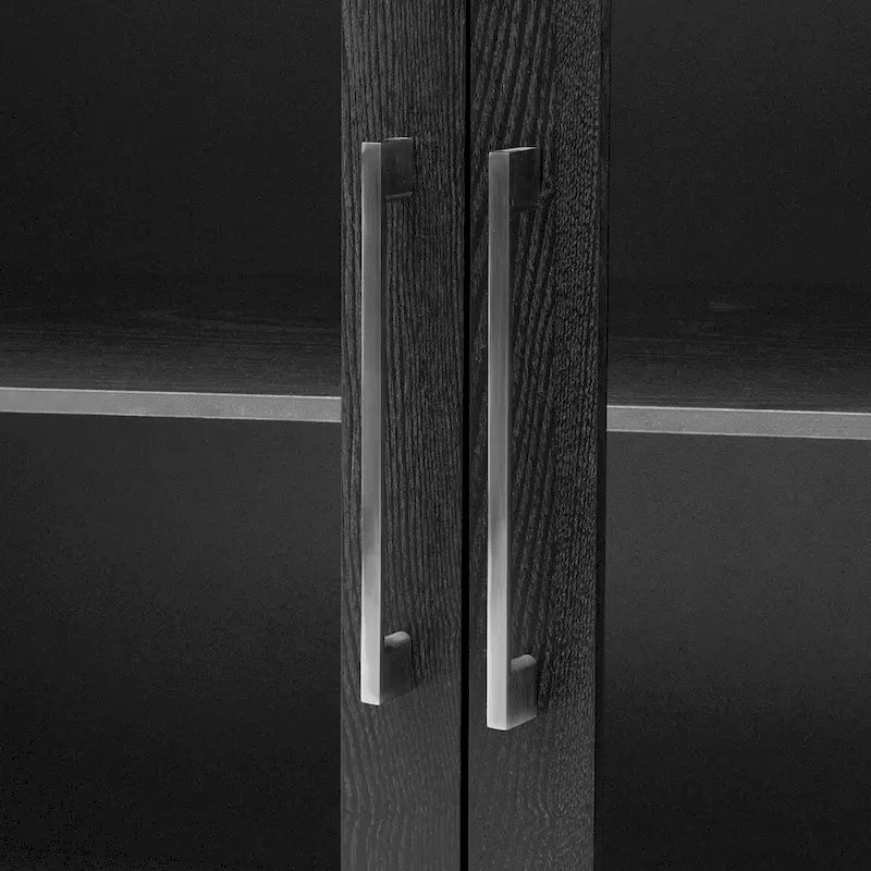 Meuble d'appoint 3 portes en MDF de 34 pouces de haut avec étagère réglable