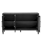 Meuble d'appoint 3 portes en MDF de 34 pouces de haut avec étagère réglable