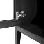 Meuble d'appoint 3 portes en MDF de 34 pouces de haut avec étagère réglable